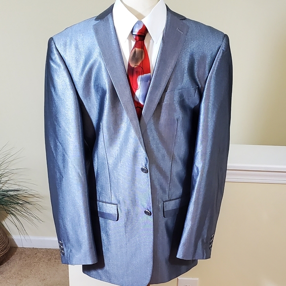 Vinci~2 Button Sharkskin Blazer - Picture 3 of 12